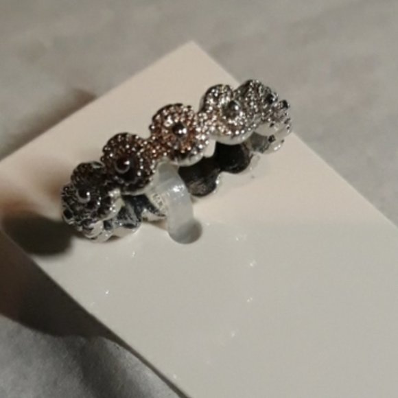 Novica Jewelry - New Lightweight Silver Eternity Blossom Band Unique Ring